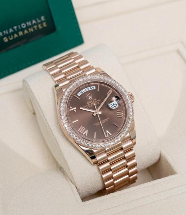 Rolee_x Oyster Perpetual Day Date Diamond Copper-Brown