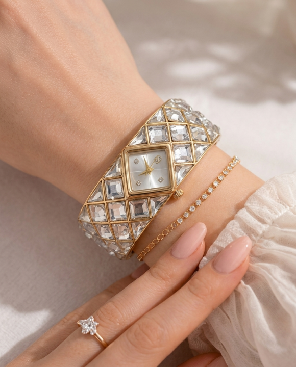 Swarovsk_i Curiosa Bangle Gold To White