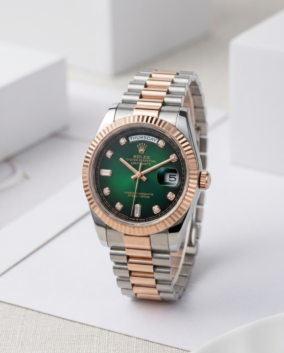 Role_x Oyster Perpetual Day Date Diamond 2Ton-Copper-Green