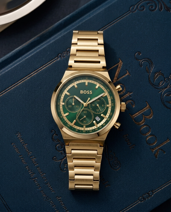 Boss Candor Chronograph Gold-Green