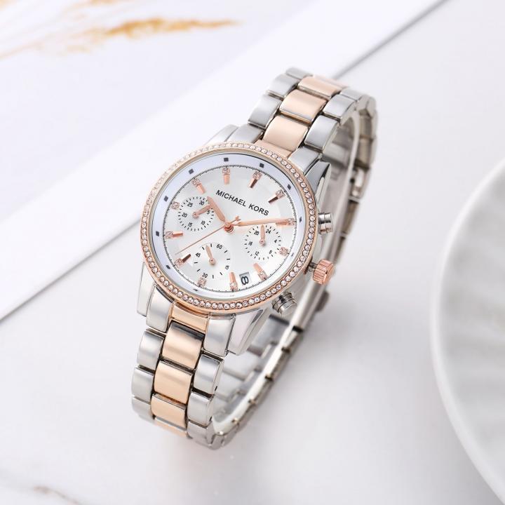 Michae_l Kors Bryant Chronograph 2Ton-Copper-White