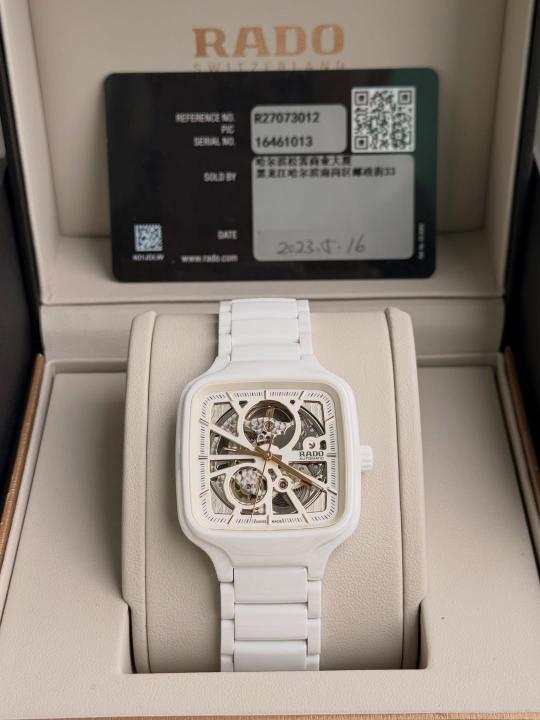 Rad_o True Square Automatic Ceramic- White-Copper