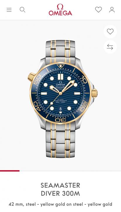 Omeg_a Seamaster Diver 300M Automatic 2Ton-Gold-Blue