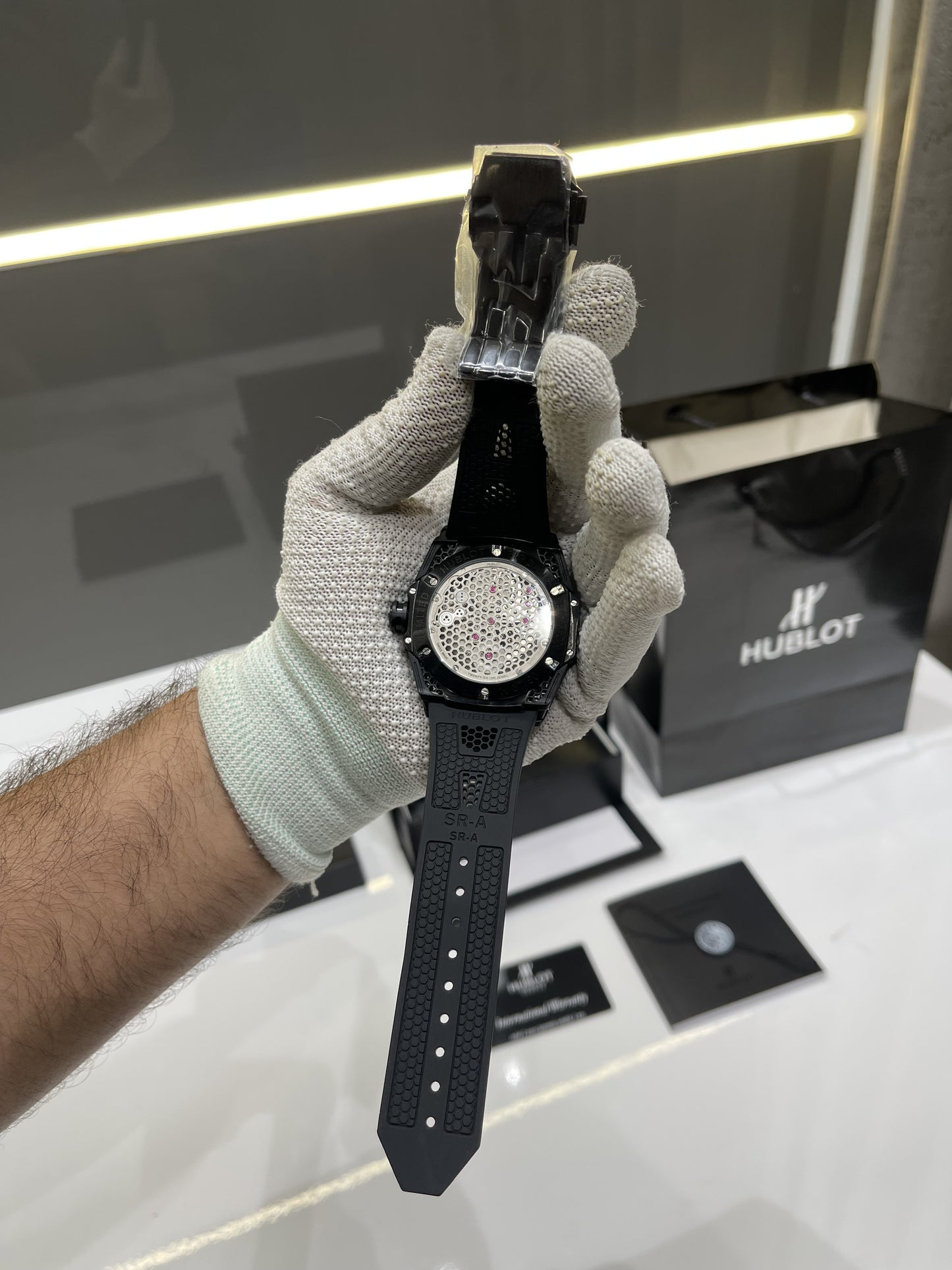HUB.LOT BLACK BING BANG TOURBILLON PREMIUM LUXURY AUTO WATCH