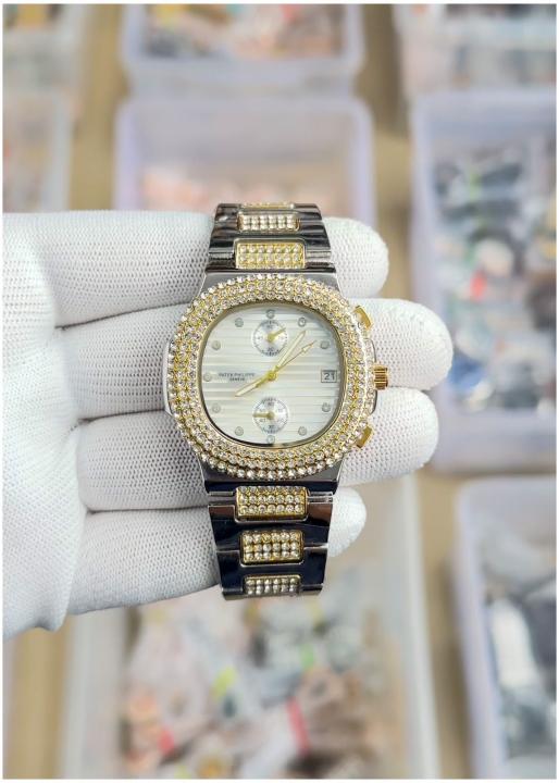 Pate_k Philippe Nautilus Diamond Two Tone White - J1671