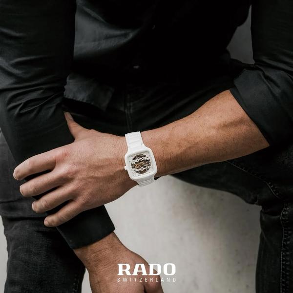 Rad_o true square automatic ceramic- white-gold