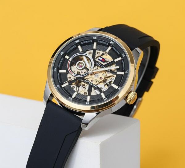 Tommmy Hilfige_r Automatic Silicon Black-Gold