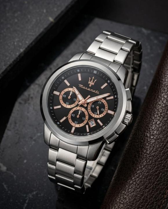 Mase.rati Potenza Silver-Black-Copper Chrono