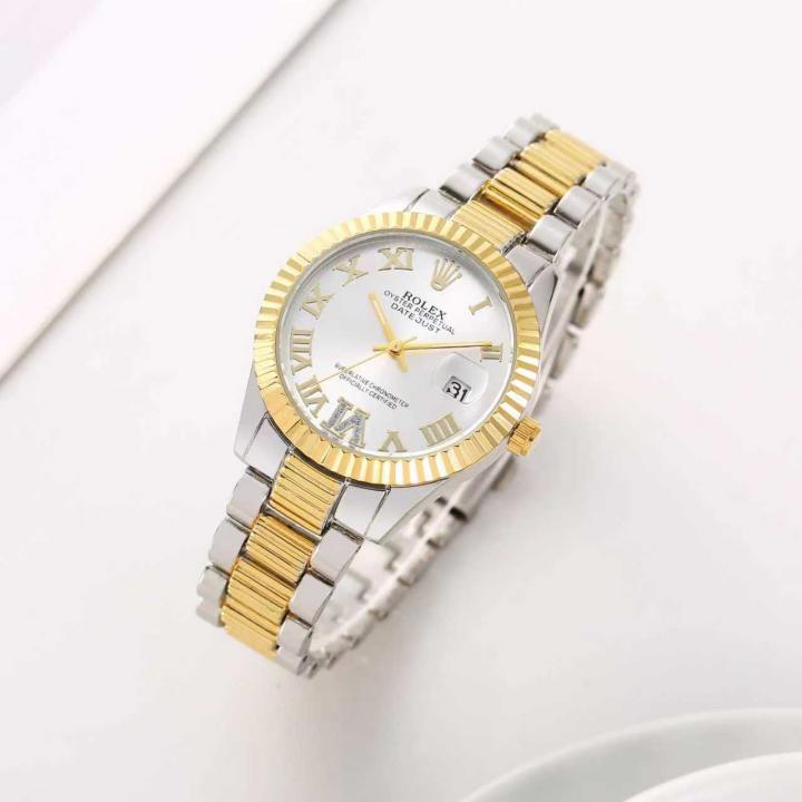 Rolee_x Oyster Perpetual Date Just 2Ton-Gold-White