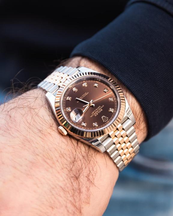 Role_x Oyster Perpetual Date Just 2Ton-Copper-Brown Diamond