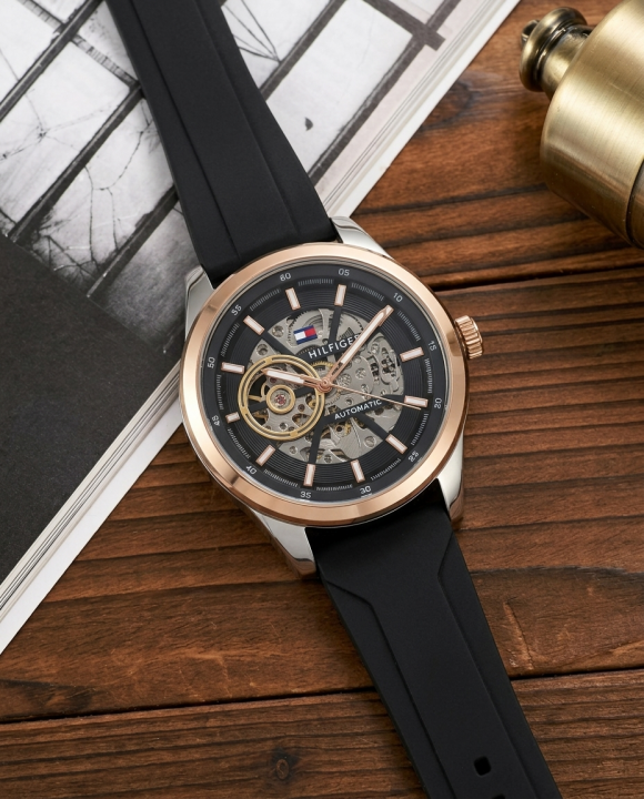 Tom.my_hilfiger Automatic Silicon Black-Copper