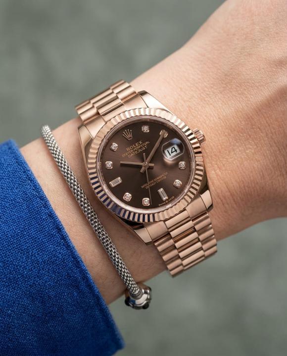 Role_x Oyester Perpetual Date Just Ladies Copper-Brown