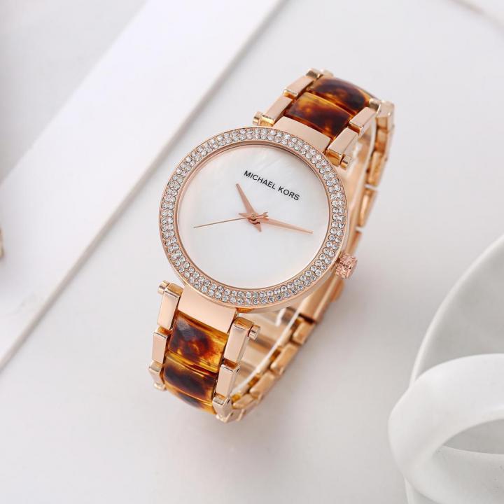 Mic.hael_kors parker pave White Dial