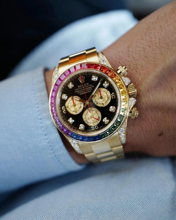 Rolee_x Oyster Perpetual Rainbow Gold