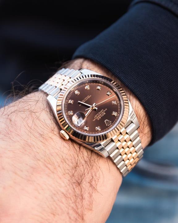 Role_x Oyster Perpetual Date Just 2Ton-Copper-Brown Diamond