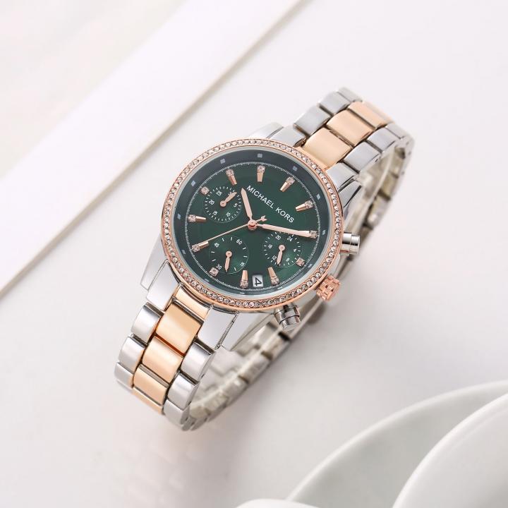 Michae_l Kors Bryant Chronograph 2Ton-Copper-Green