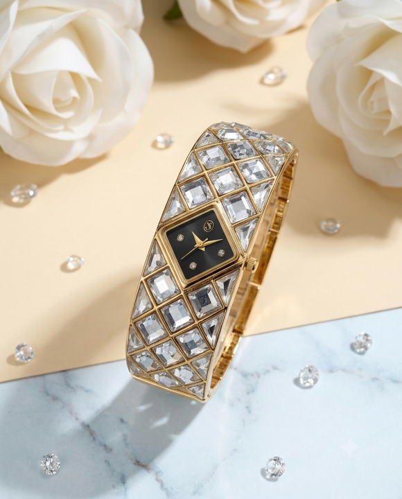 Swarovsk_i Curiosa Bangle Gold To Black