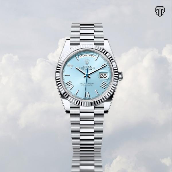 Role_x Oyster Perpetual Day Date 40 Battery Silver-SkyBlue