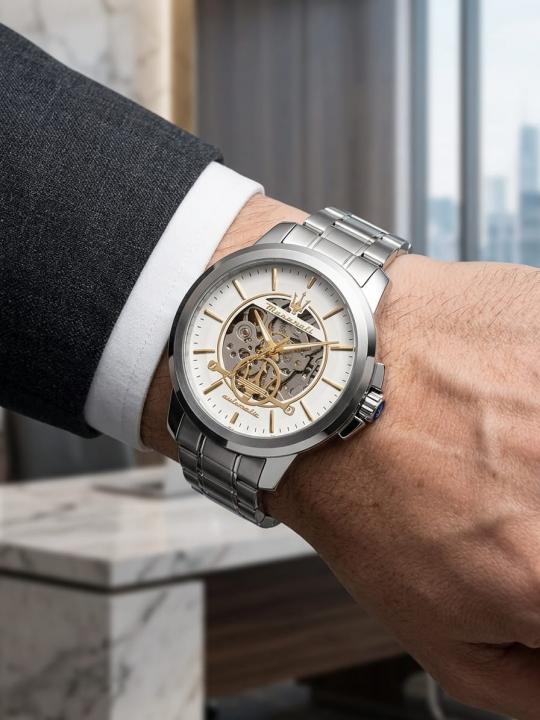 Mas.erat_i Successo Skeleton automatic Silver-White-gold
