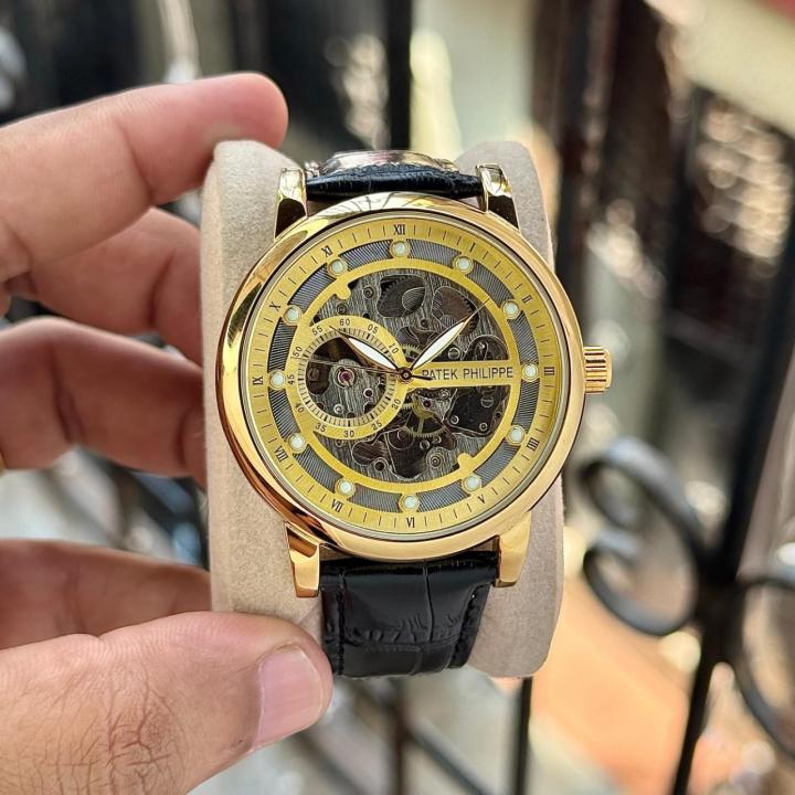 Pat.ek Philippe Gold-Tone Automatic Mechanical Skeleton