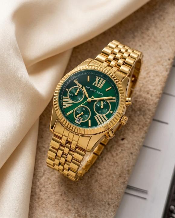 Mich.ael_Kors Lexington Chronograph Gold-Green