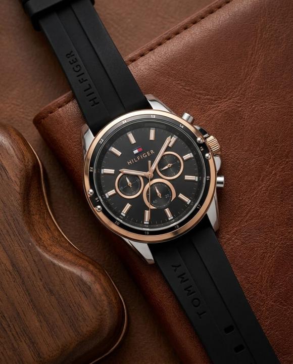 Tommy_hilfiger Oxford Chronograph Silicon Belt Black