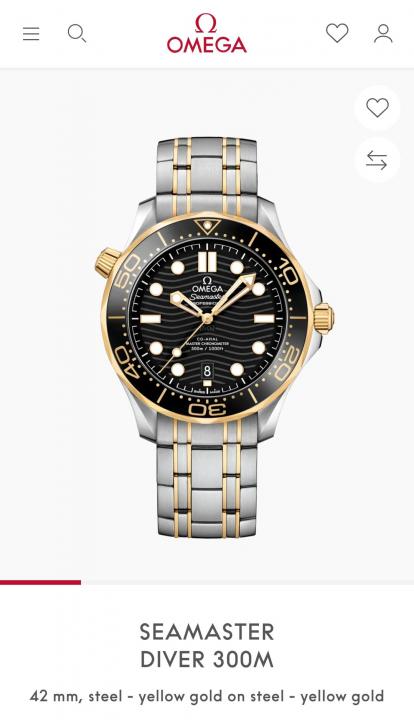 Omeg_a Seamaster Diver 300M Automatic 2Ton-Gold-Black
