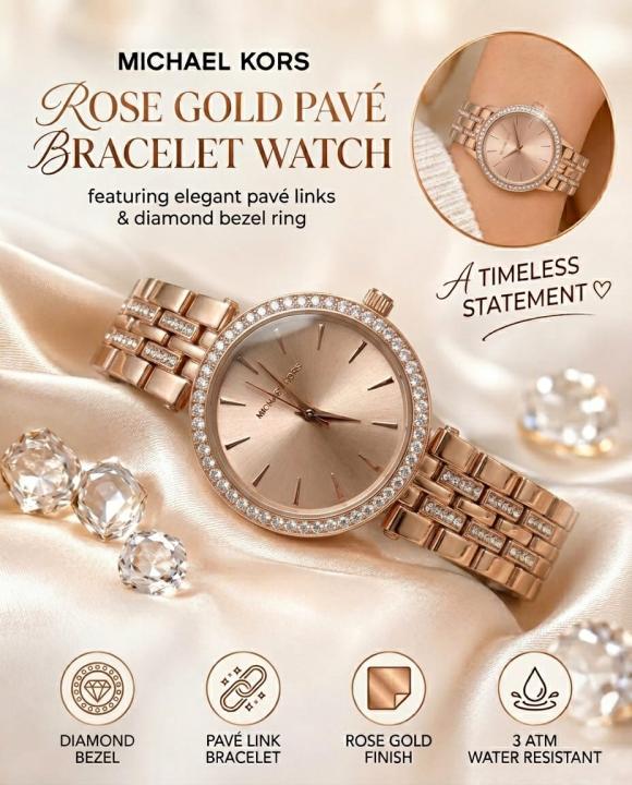 Michaee_l Kors Darci Rose Gold Pink