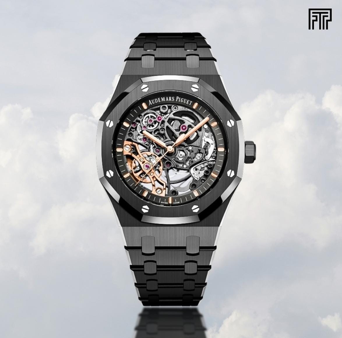Aude.mars piguet Royal Oak Skeleton Automatic Black-Black