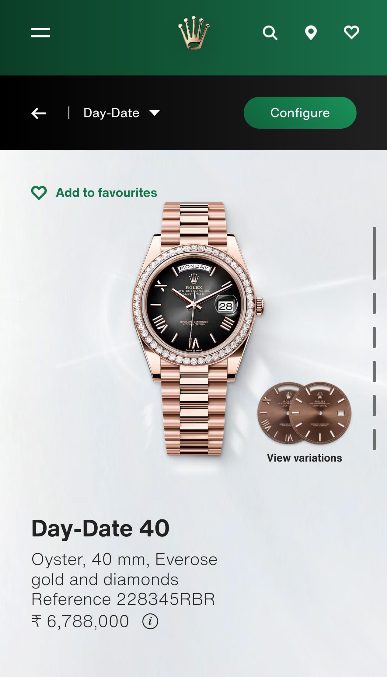 Rol.ex Oyster Perpetual Day Date Diamond Copper-Black