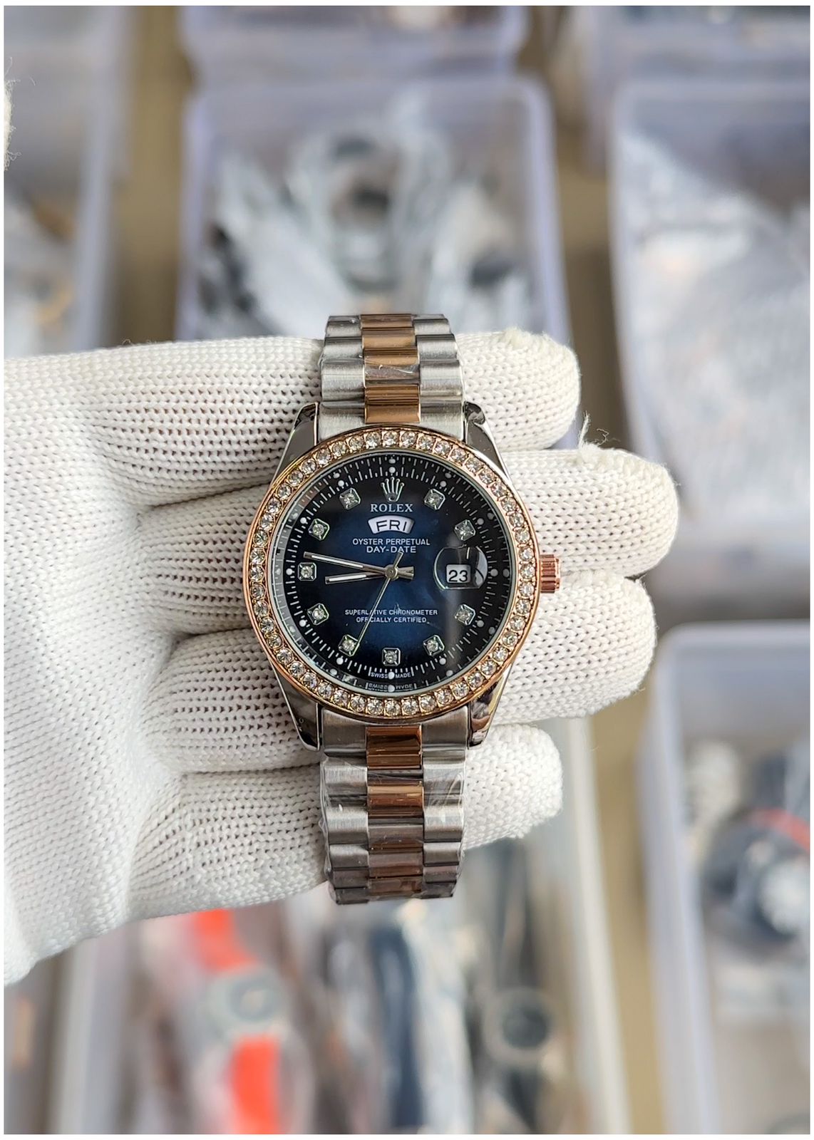 Rol.ex Oyster perpetual Day Date Diamond 40 Battery -