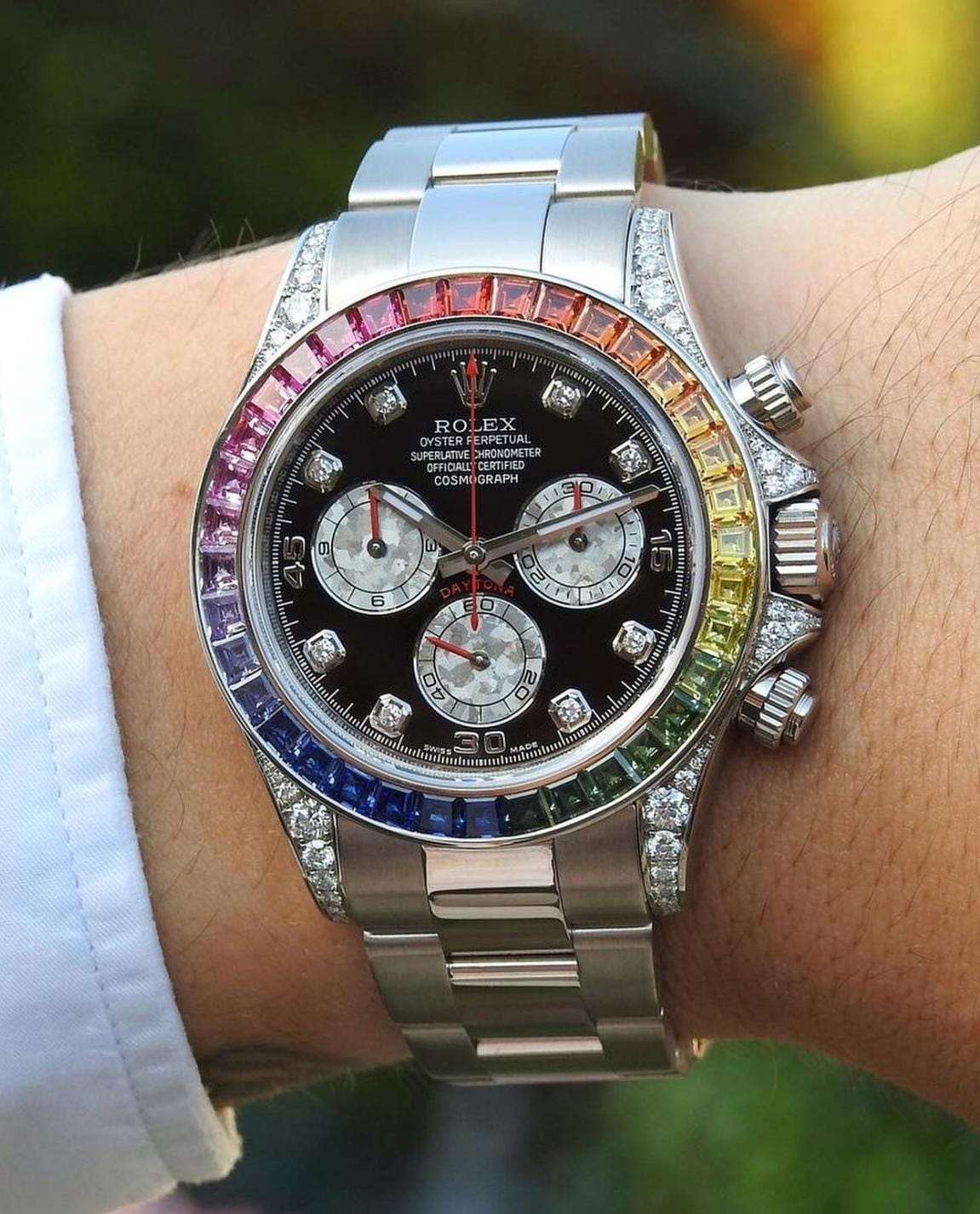 Rol.ex Oyster Perpetual Rainbow silver