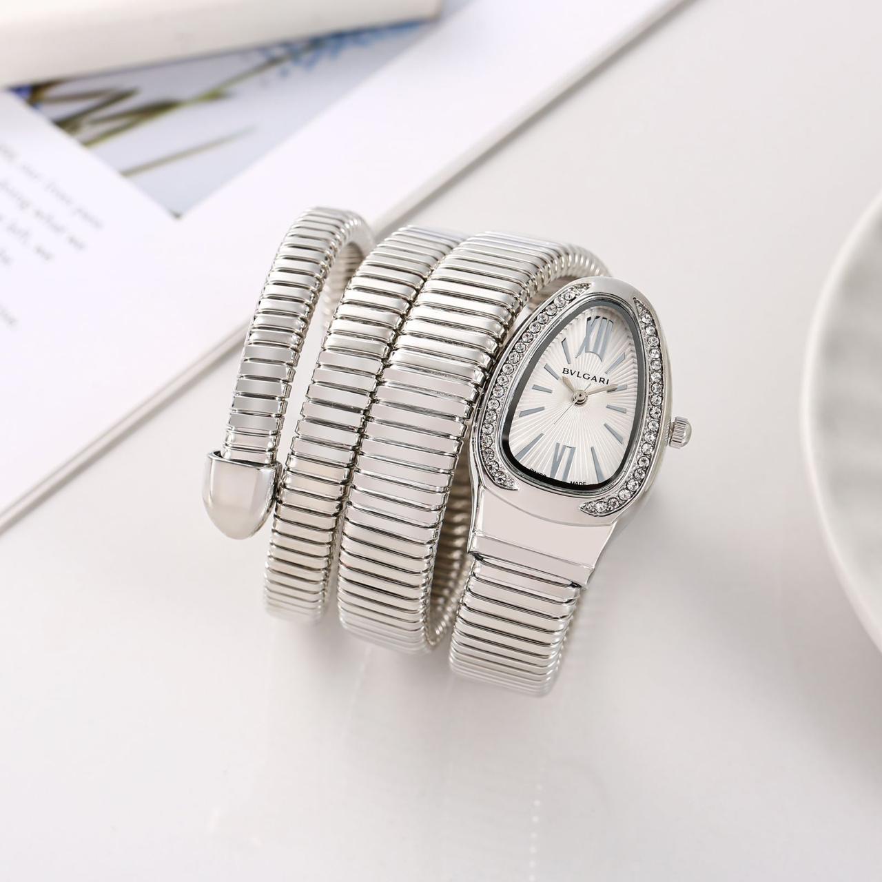 New Bvlgari Serpenti Snake Silver-White