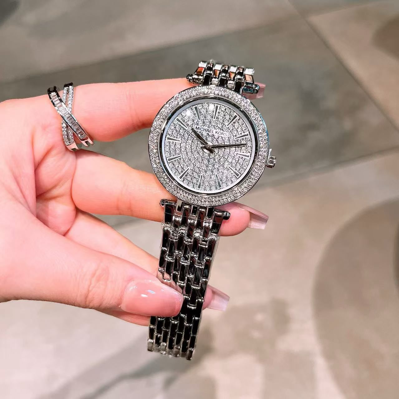 Mic.hael Kors Darci Crystal Silver