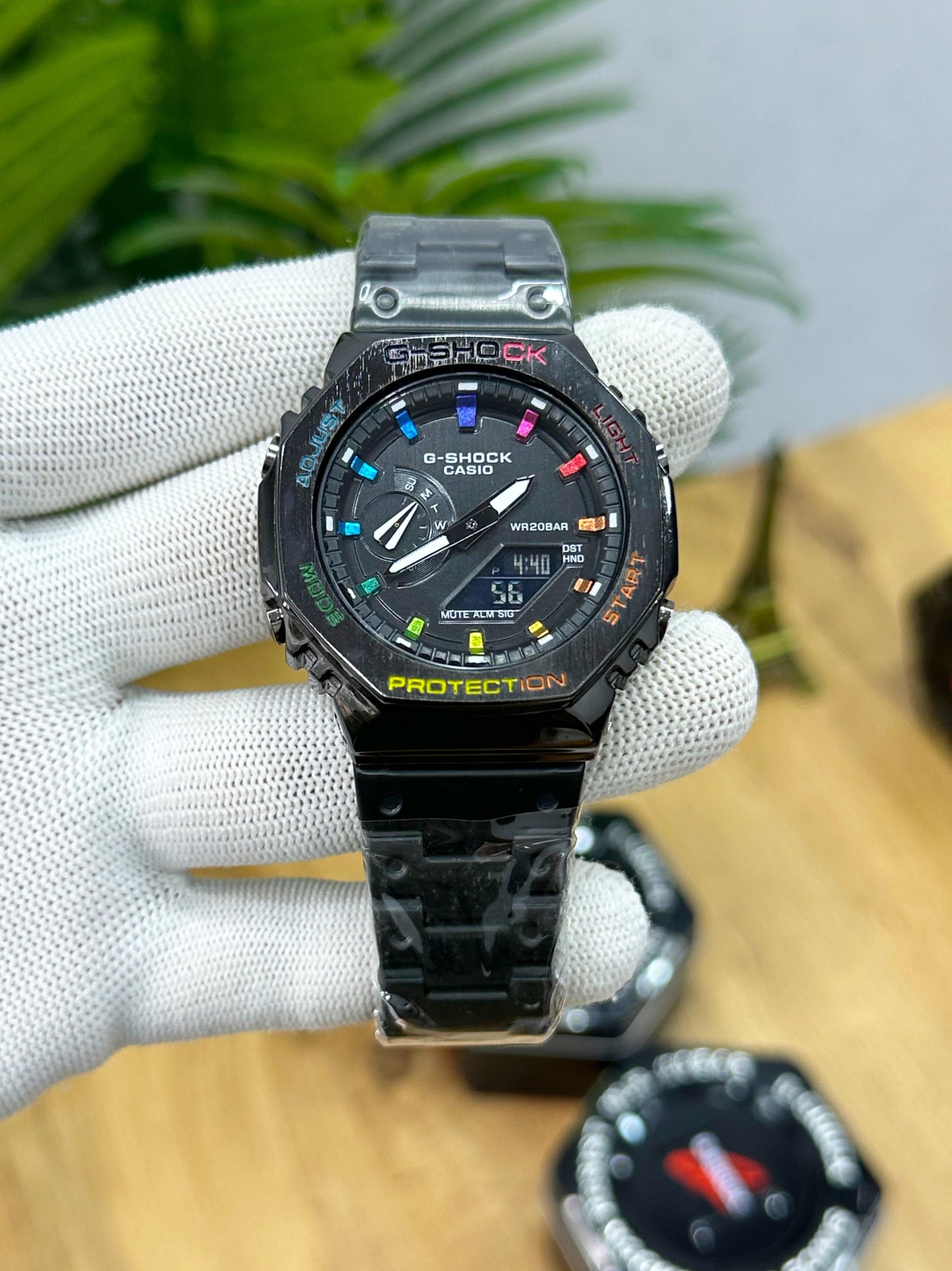 NEW REVEALED G SHOCK GA-2100 BLACK & RAINBOW