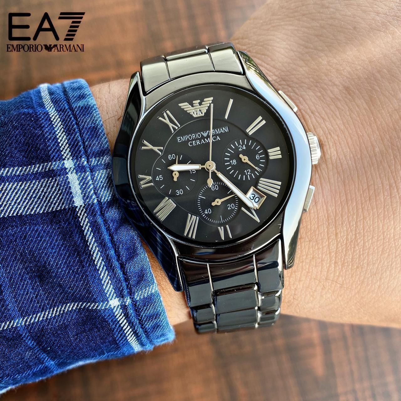 EM.PORIO ARMANI MEN'S CERAMIC BLACK