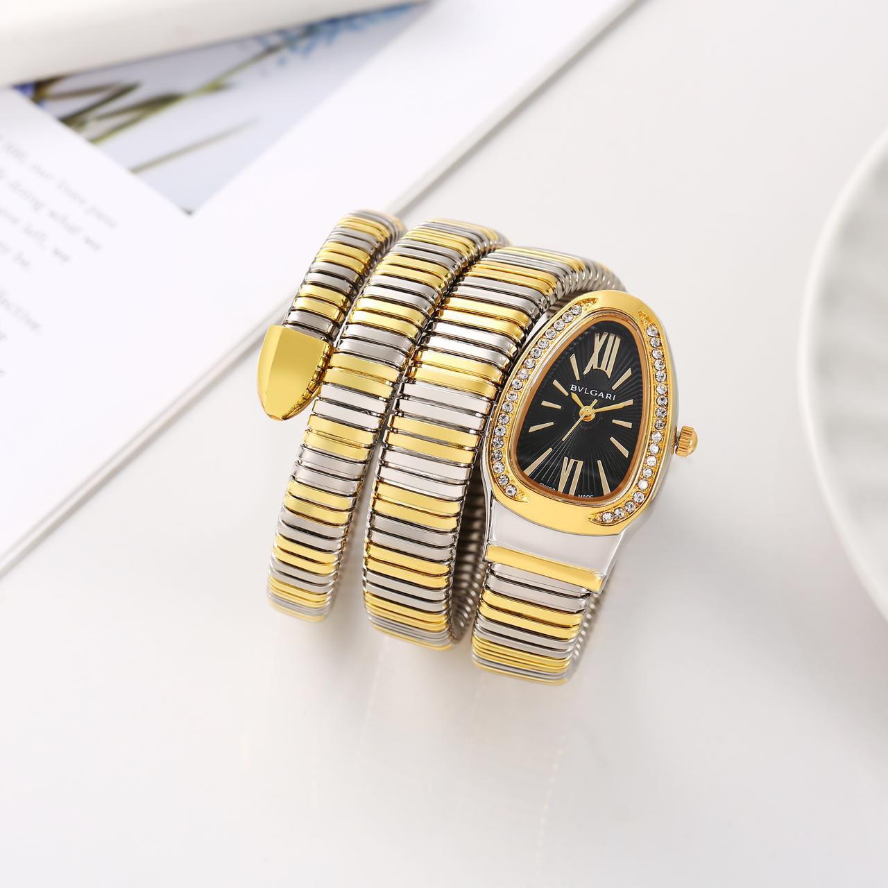New Bvlgari Serpenti Snake Gold-Black