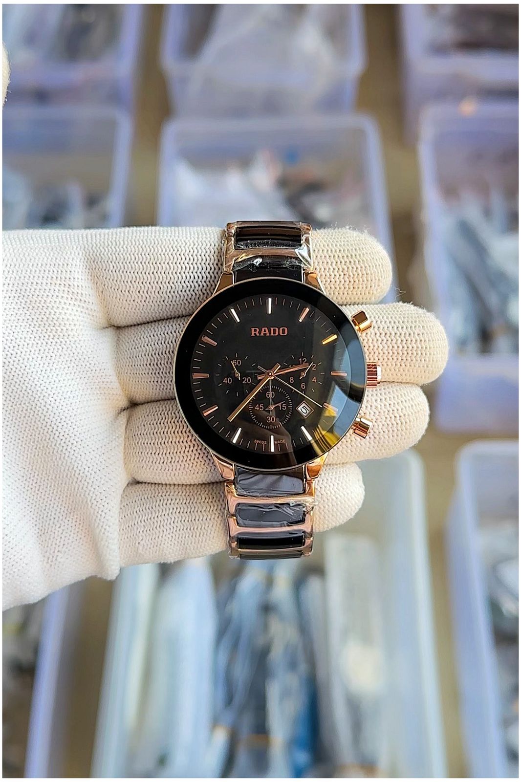 Rad_o centrix chronograph Black-Gold