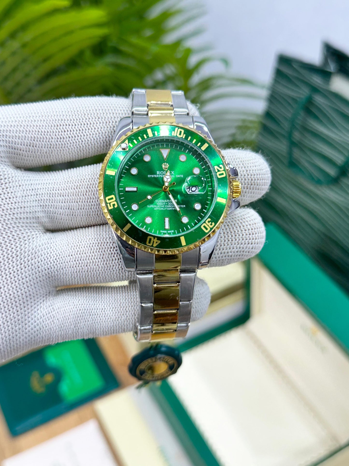 ROL.EX SUBMARINER TOW-TONE & GREEN DIAL