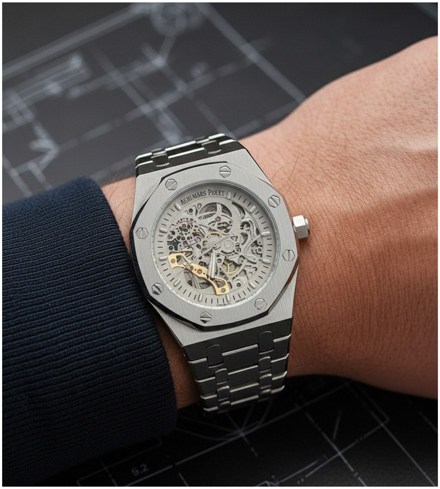 Aude.mars Piguet Royal Oak Skeleton Silver
