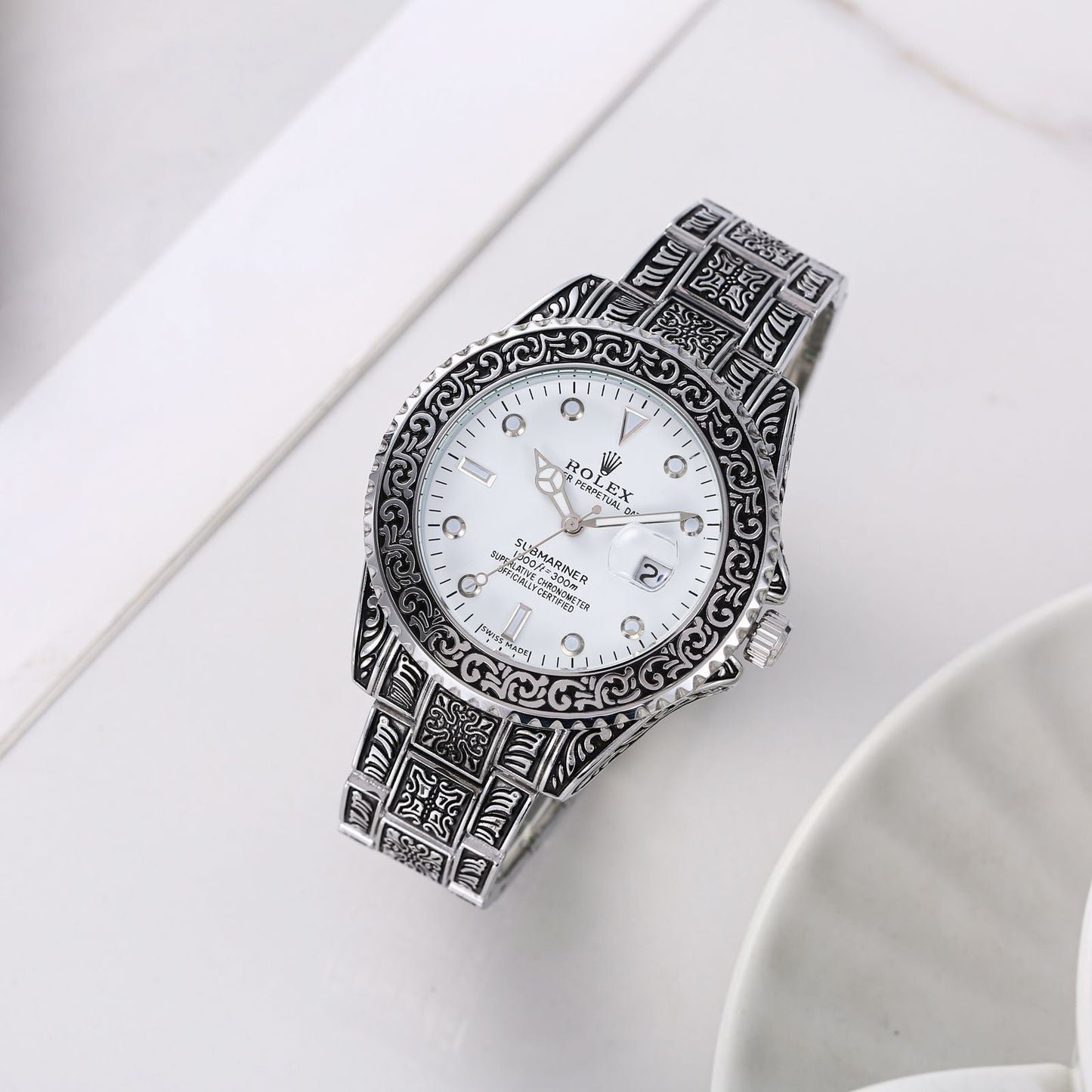 Rol.ex Oyster Vintage Silver-White