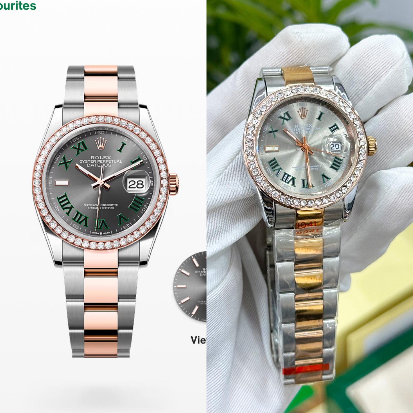 EXCLUSIVE ROL.EX DATE-JUST 36mm ROMAN FACE & DIAMOND