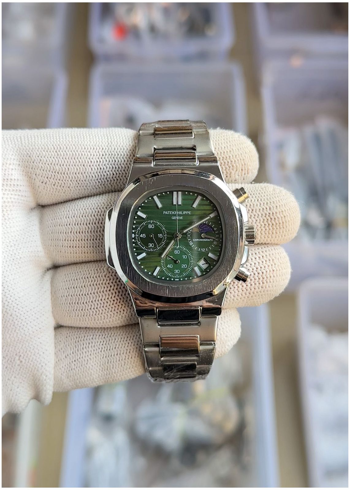 New Patek_Philippe Nautilus Steel Sun Moon