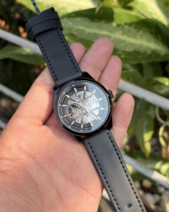 Tom.my_hilfiger Automatic Leather Full-Black