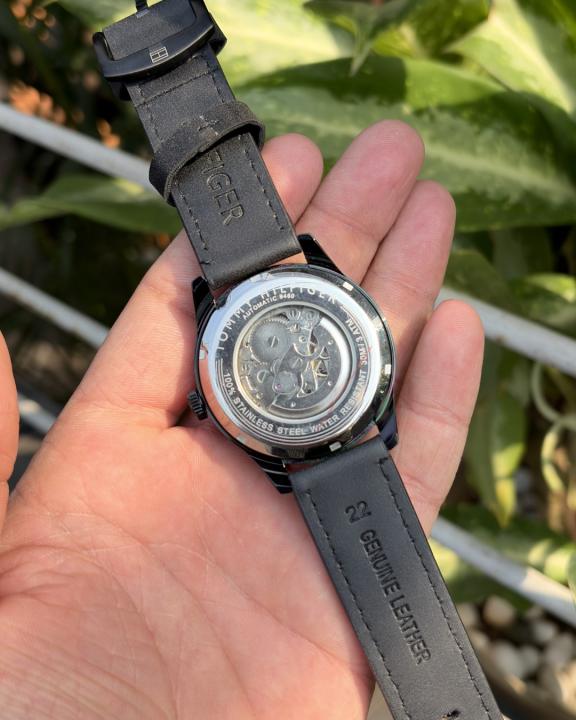 Tom.my_hilfiger Automatic Leather Full-Black