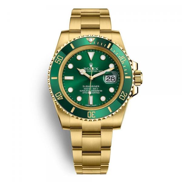 Rolee_x Oyster Perpetual Submarine Gold-Green