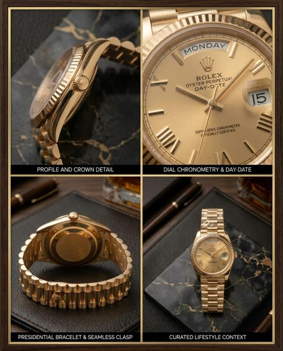 Role_x oyster Perpetual Day Date 40 Battery Gold-Gold