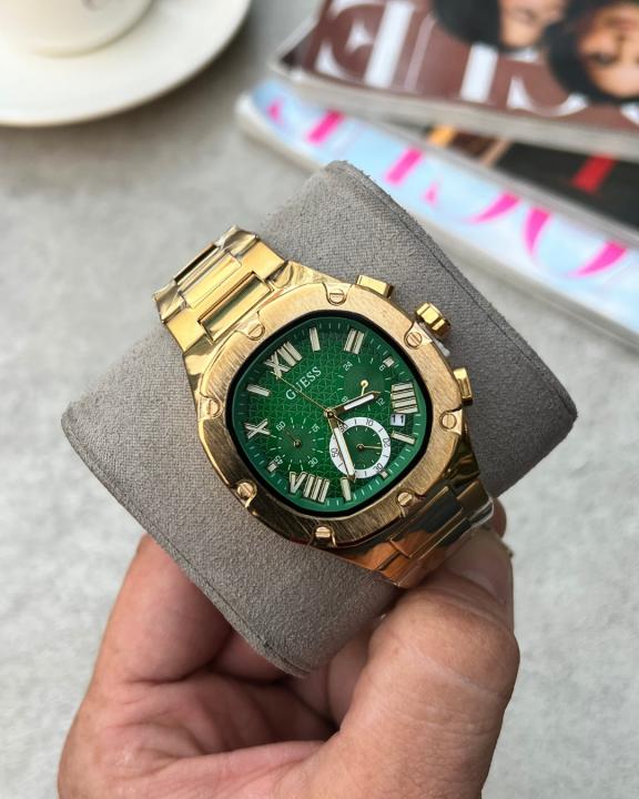 Gue.ss Square Chronograph Gold-Green