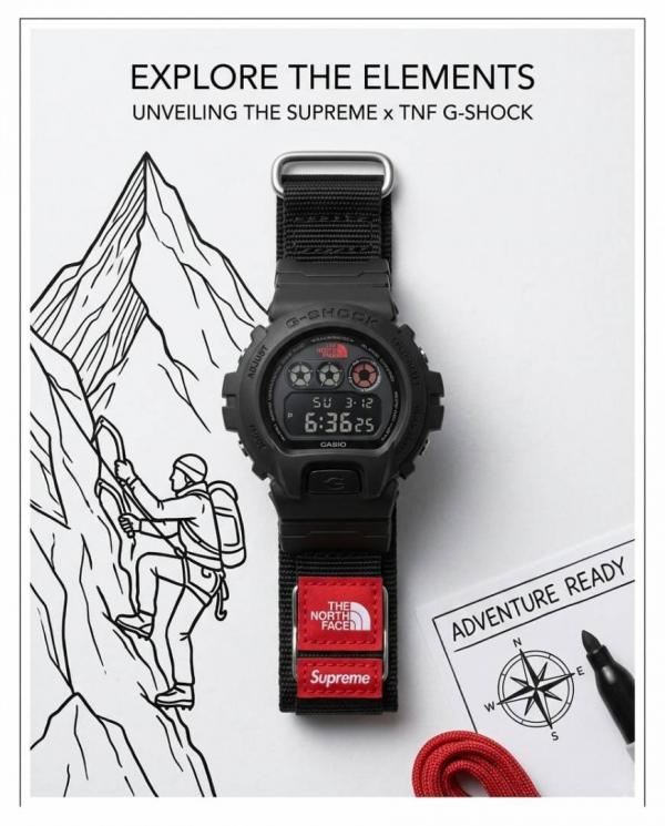 Ca.sio G Shock x Supreme x Special Editio_n full black and red