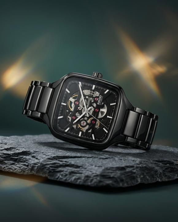 Radd_o True Square Automatic Open Heart Full Black & dimond